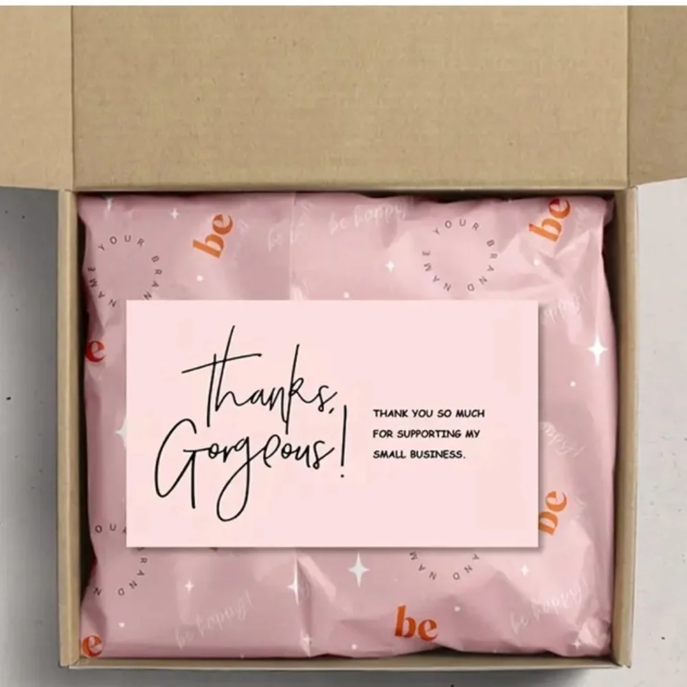 NEW 30 PCS THANKS GORGEOUS THANK YOU FOR SUPPORTING MY SMALL BUSINESS CARDS